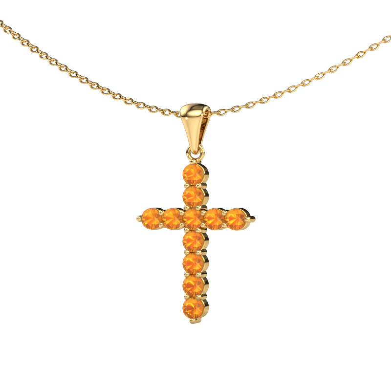 Bild von Anhänger Cross 585 Gold Citrin 2.5 mm