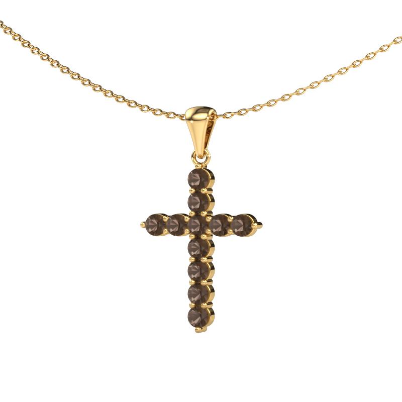 Bild von Anhänger Cross 585 Gold Rauchquarz 2.5 mm