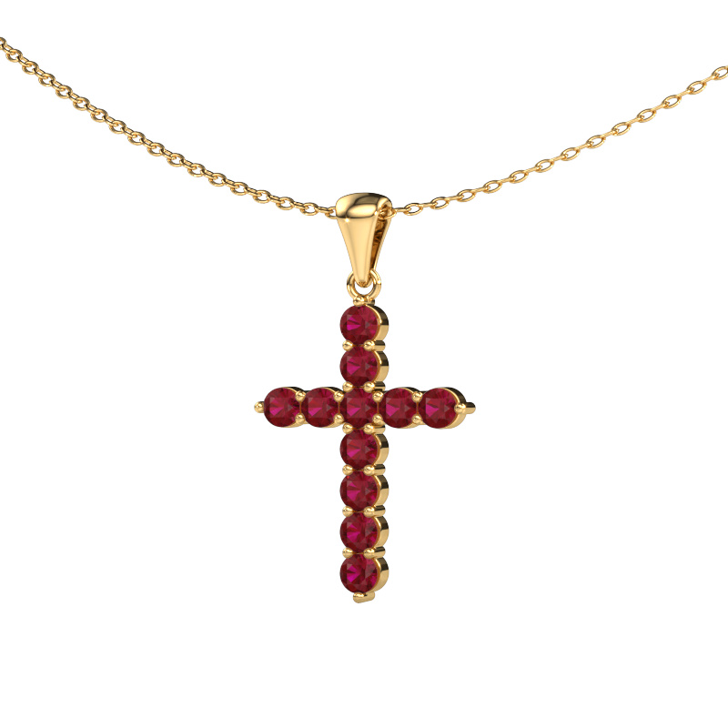 Image de Pendentif Cross 585 or jaune Rubis 2.5 mm