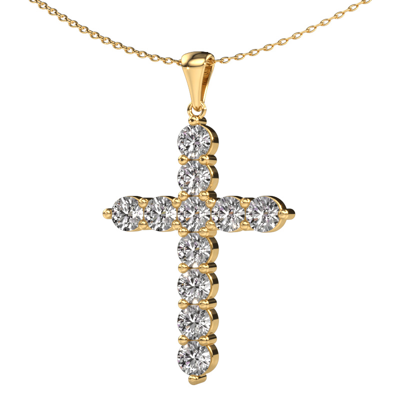 Bild von Anhänger Cross 585 Gold Diamant 2.75 crt