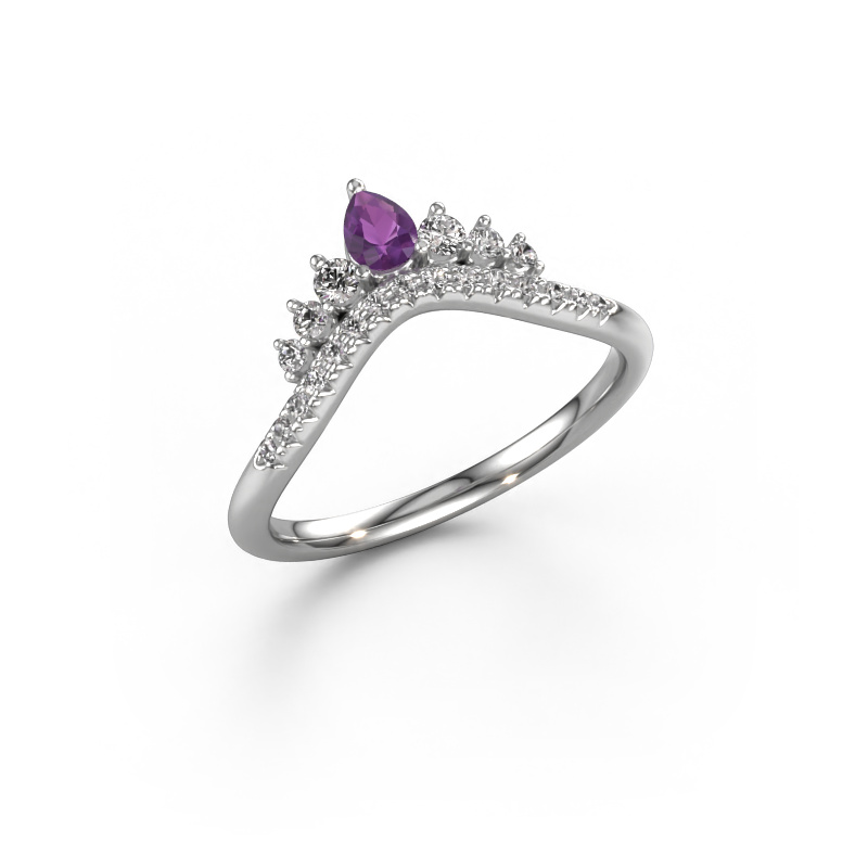 Bild von Vorsteckring Crown A 585 Weißgold Amethyst 4x3 mm