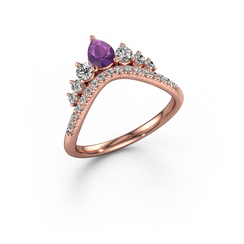 Bild von Vorsteckring Crown B 585 Roségold Amethyst 5x4 mm