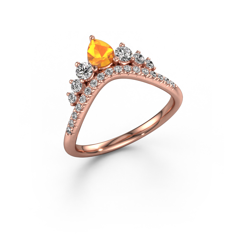 Image of Stackable ring Crown B 585 rose gold Citrin 5x4 mm