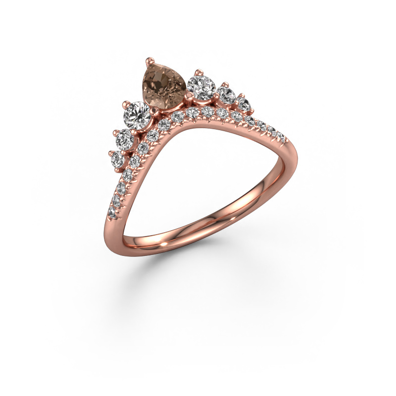 Bild von Vorsteckring Crown B 585 Roségold Braun Diamant 0.614 crt