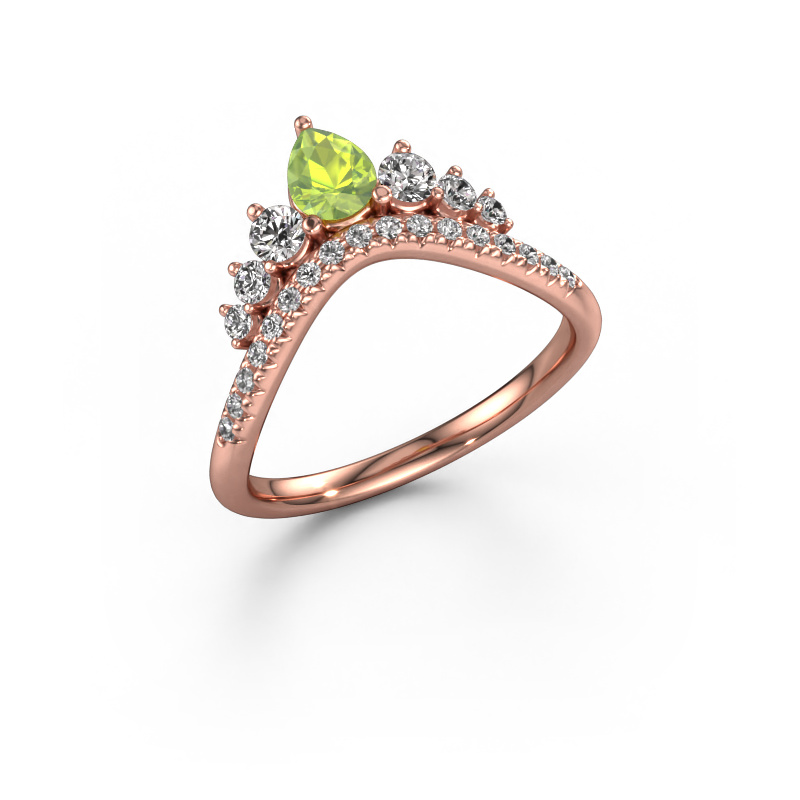 Image of Stackable ring Crown B 585 rose gold Peridot 5x4 mm