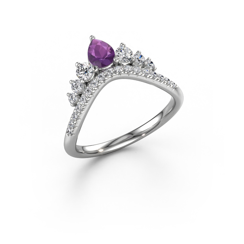 Bild von Vorsteckring Crown B 585 Weißgold Amethyst 5x4 mm