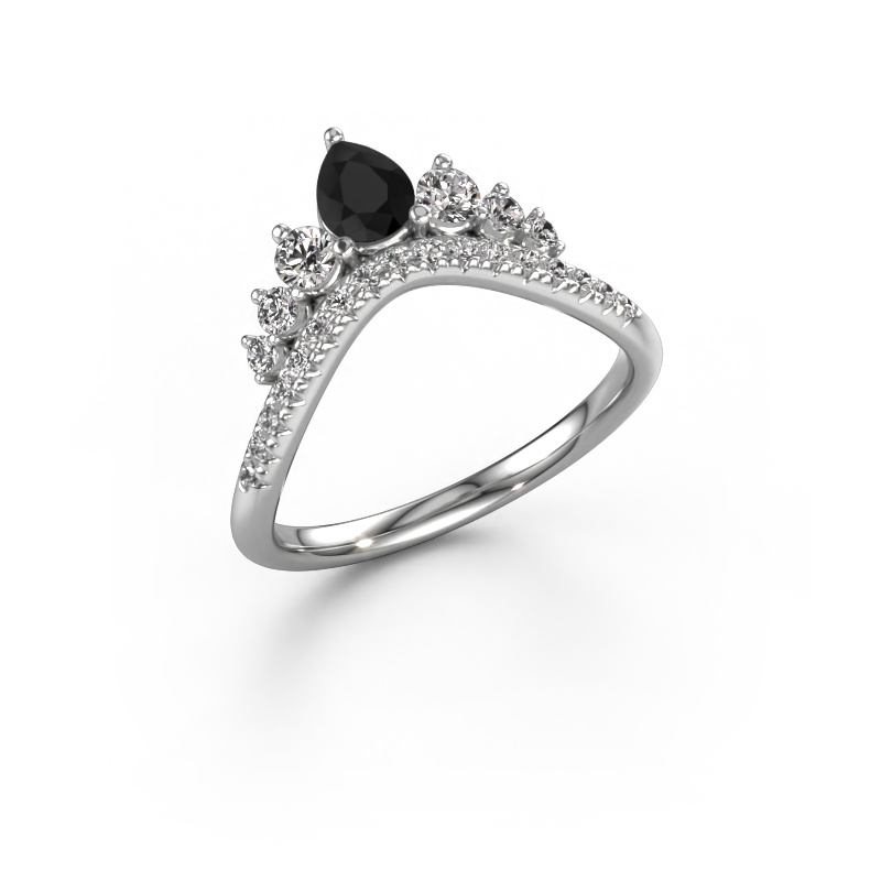 Image de Bague superposable Crown B 585 or blanc Diamant noir 0.684 crt