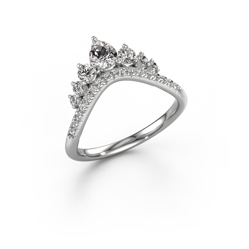 Image of Stackable ring Crown B 585 white gold Diamond 0.614 crt