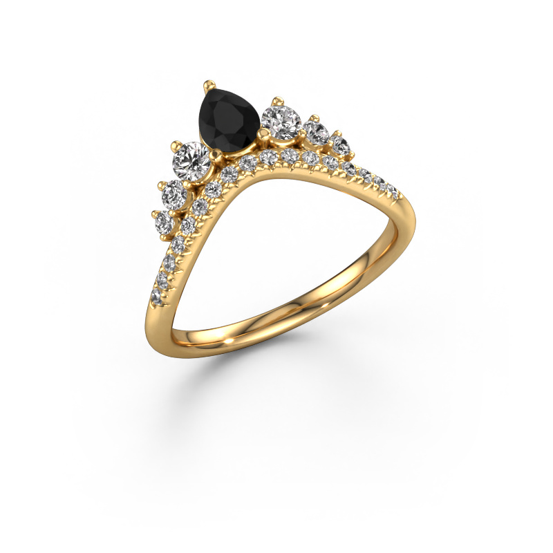 Image of Stackable ring Crown B 585 gold Black diamond 0.684 crt
