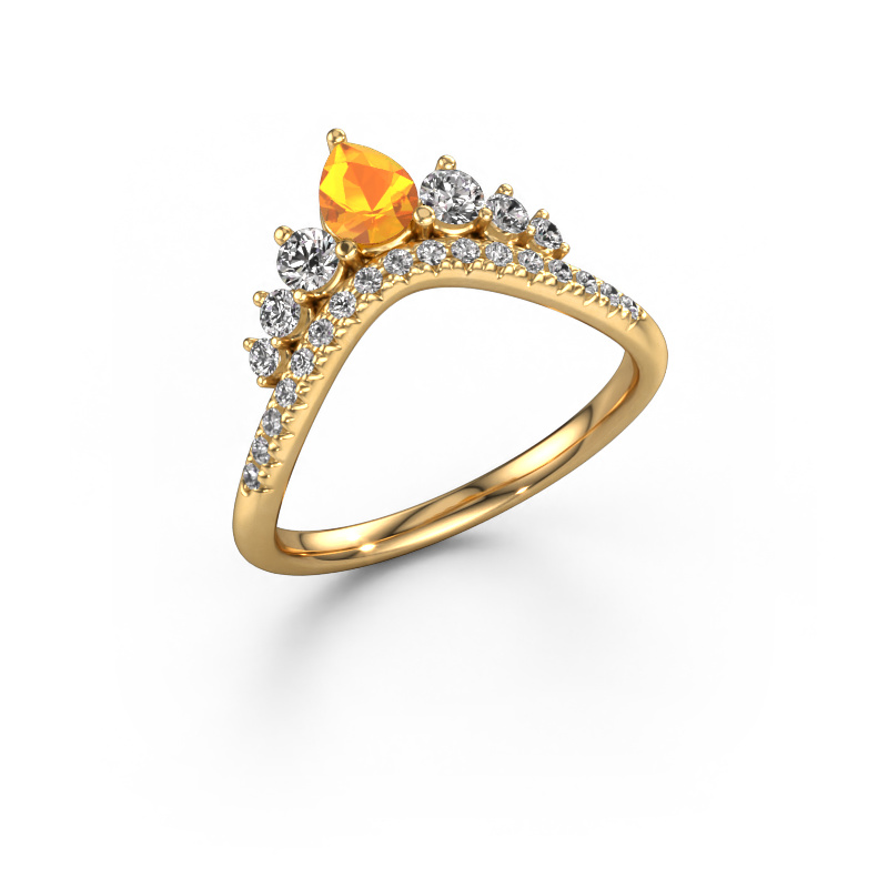 Image of Stackable ring Crown B 585 gold Citrin 5x4 mm