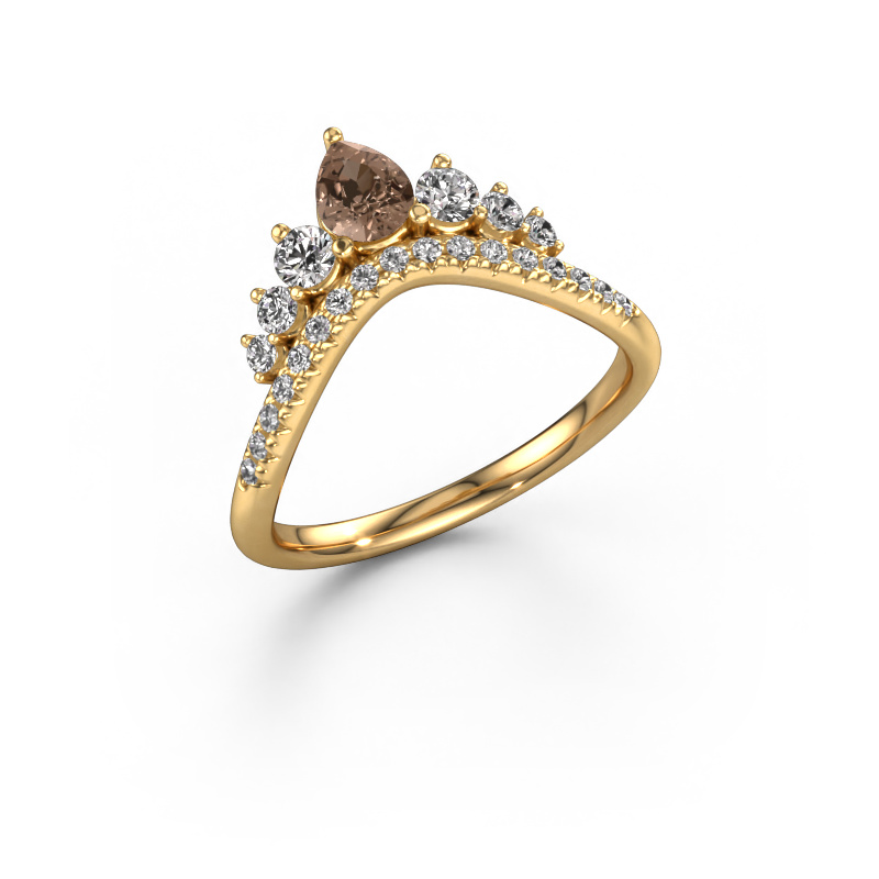 Image of Stackable ring Crown B 585 gold Brown diamond 0.614 crt