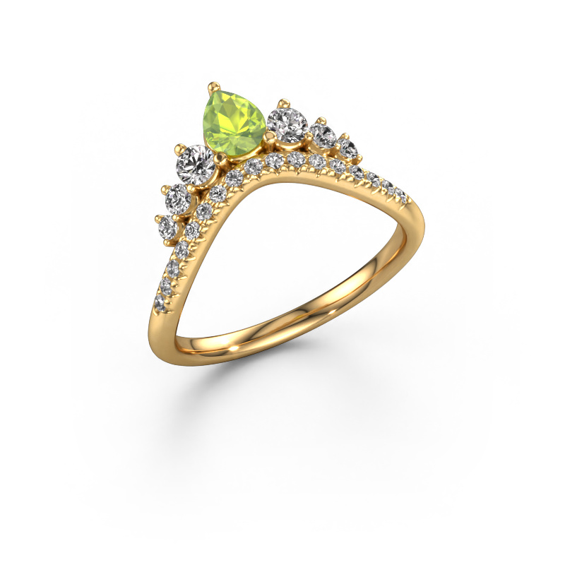 Image of Stackable ring Crown B 585 gold Peridot 5x4 mm