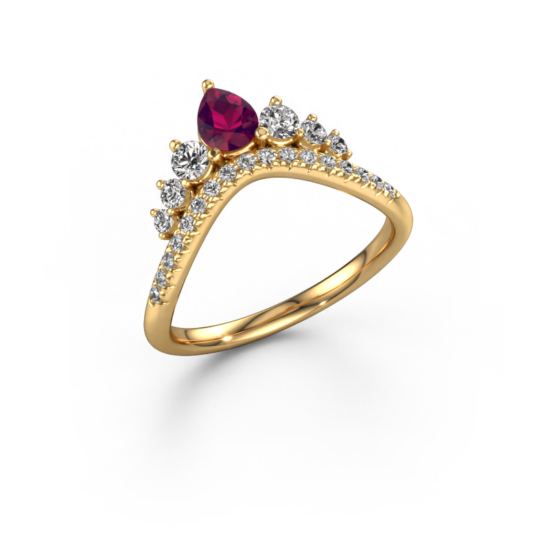 Image of Stackable ring Crown B 585 gold Rhodolite 5x4 mm