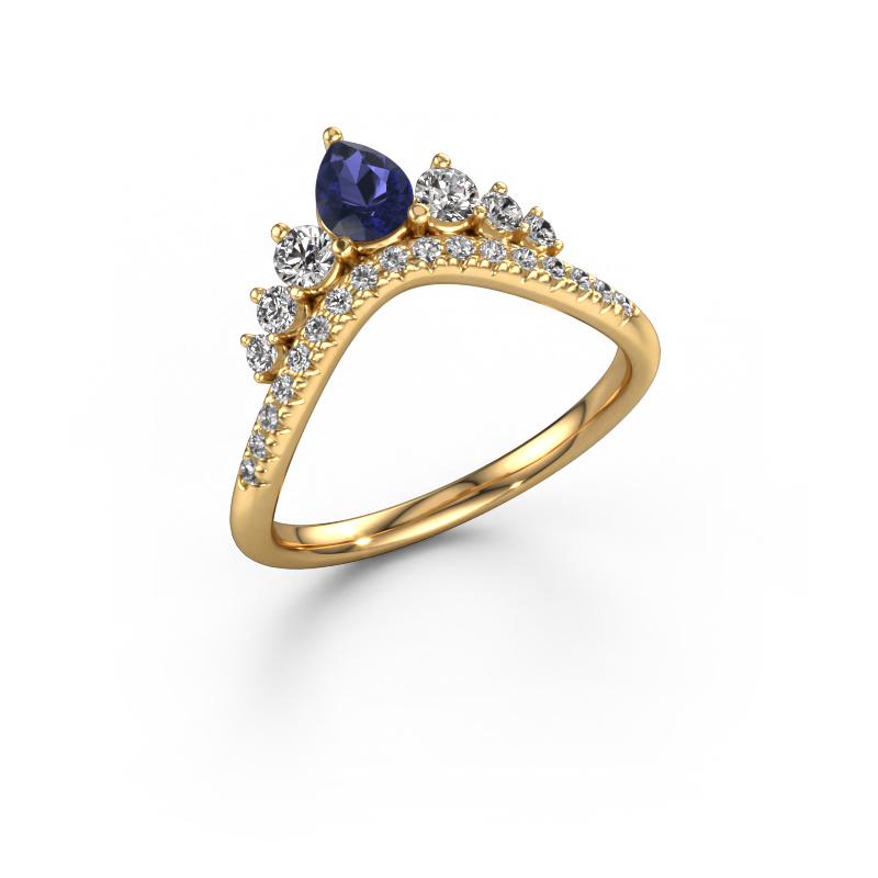 Image of Stackable ring Crown B 585 gold Sapphire 5x4 mm