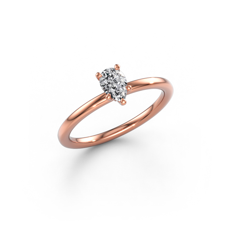 Immagine di Anello di fidanzamento Crystal PER 1 585 oro rosa Diamante lab grown 0.45 crt