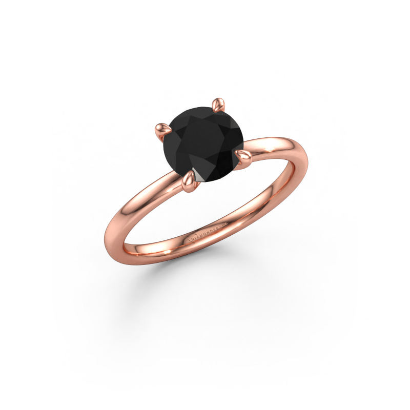 Bild av Förlovningsring Crystal RND 1 585 roséguld Svart diamant 1.70 crt