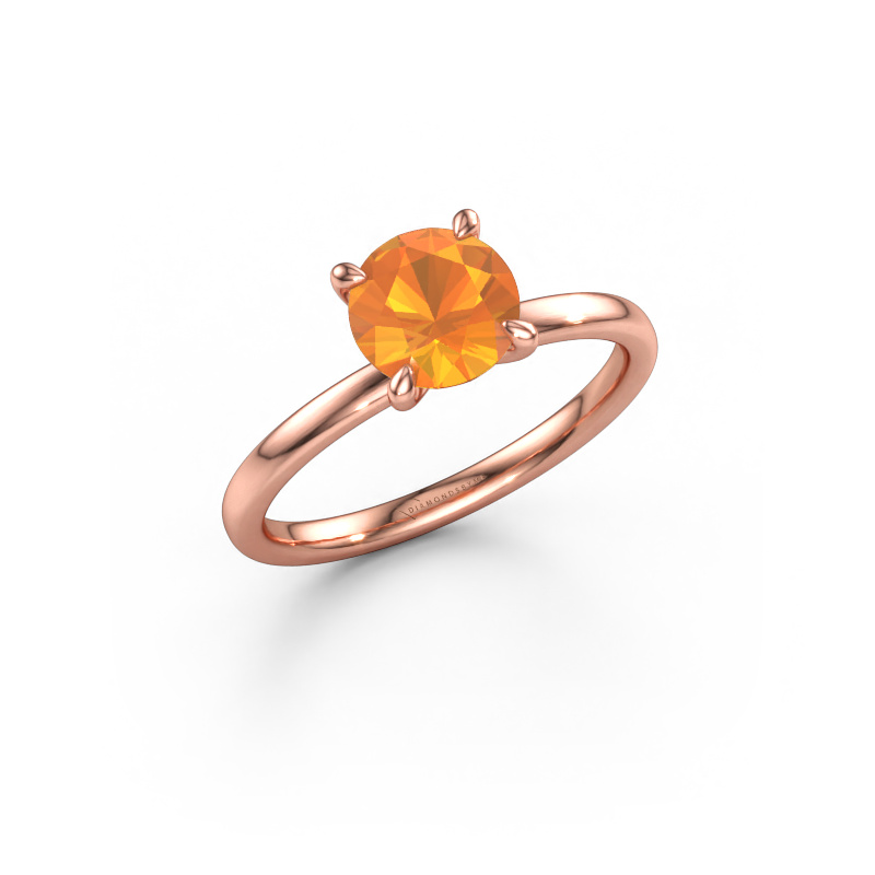 Immagine di Anello di fidanzamento Crystal RND 1 585 oro rosa Citrino 6.8 mm