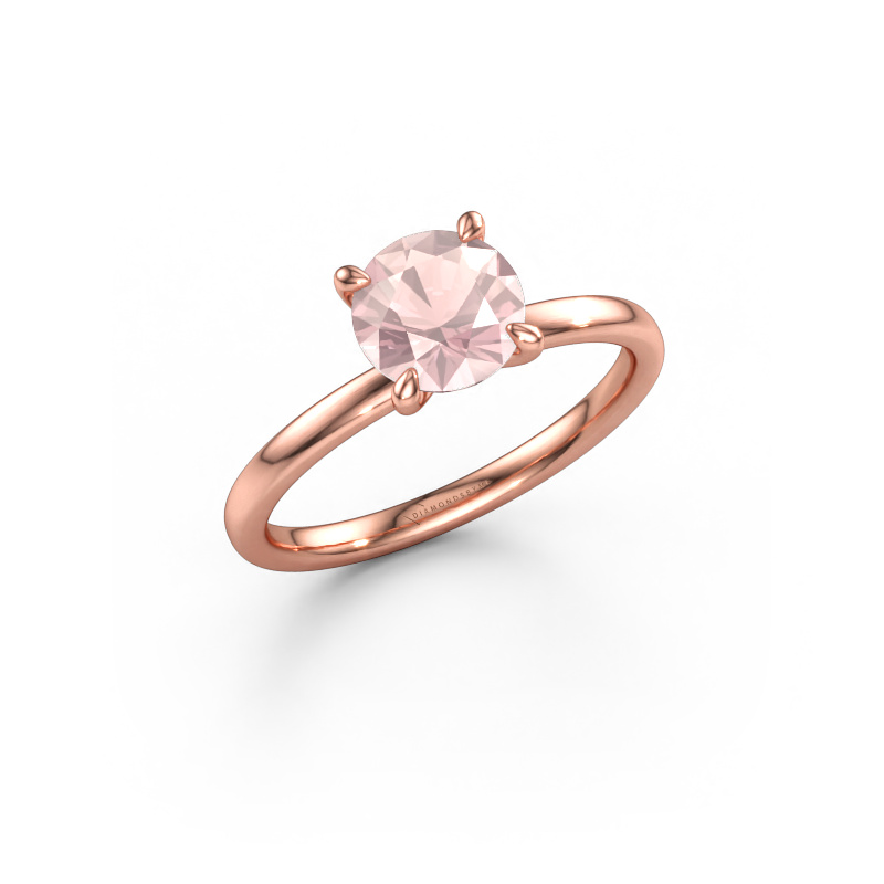 Immagine di Anello di fidanzamento Crystal RND 1 585 oro rosa Morganite champagne 6.8 mm