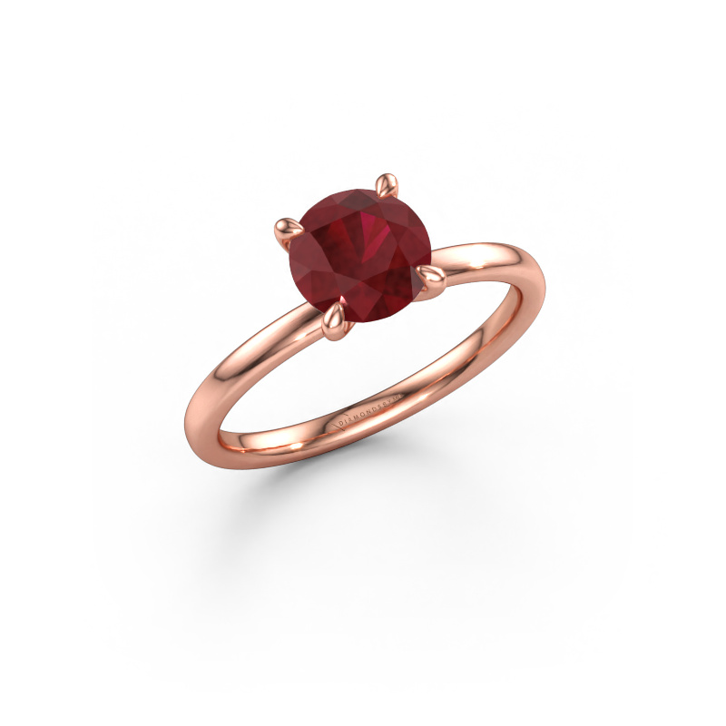 Bild av Förlovningsring Crystal RND 1 585 roséguld Rubin 6.8 mm