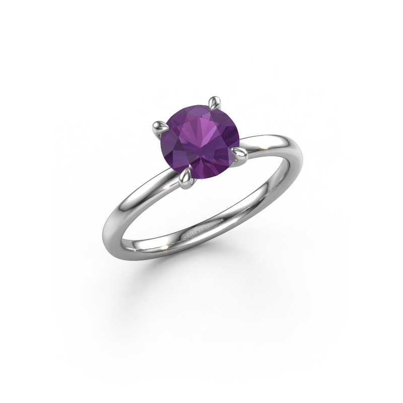 Image of Engagement ring Crystal RND 1 950 platinum Amethyst 6.8 mm