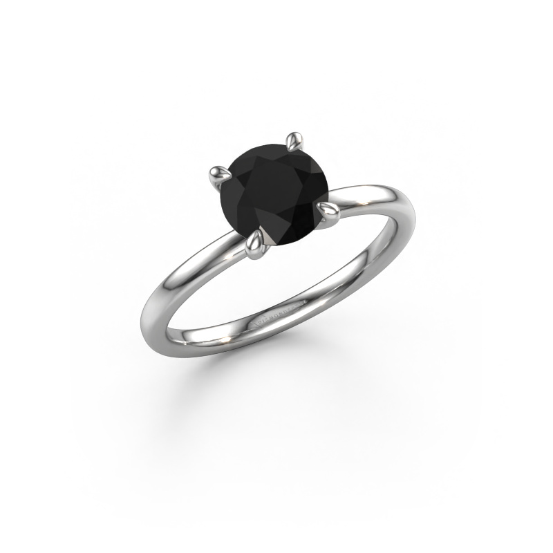 Bild von Verlobungsring Crystal RND 1 950 Platin Schwarz Diamant 1.70 crt