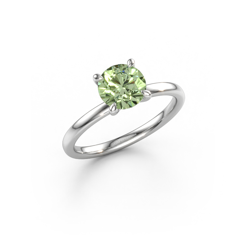 Afbeelding van Verlovingsring Crystal RND 1 950 platina Groene lab grown diamant 6.8 mm