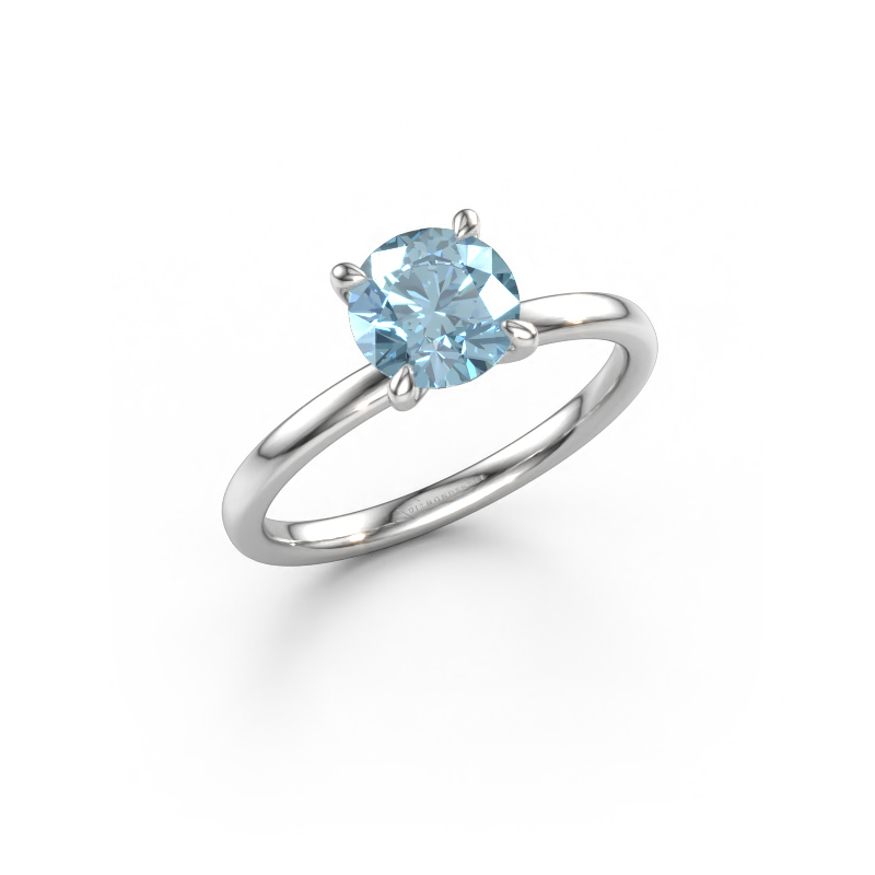 Afbeelding van Verlovingsring Crystal RND 1 950 platina Blauwe lab grown diamant 6.8 mm