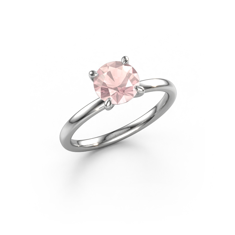 Image of Engagement ring Crystal RND 1 950 platinum Morganite champagne 6.8 mm