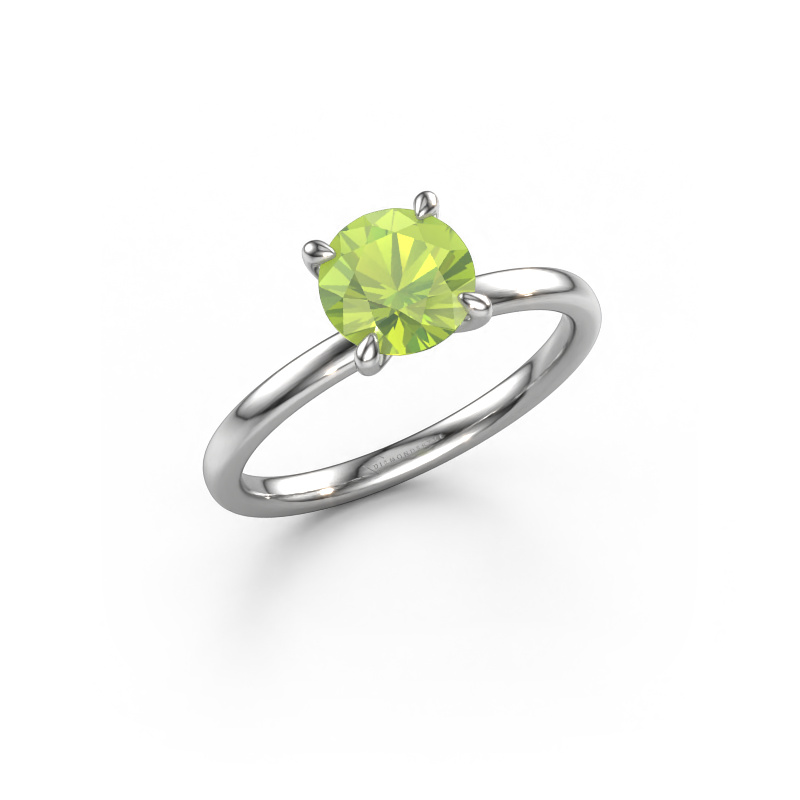 Image of Engagement ring Crystal RND 1 950 platinum Peridot 6.8 mm