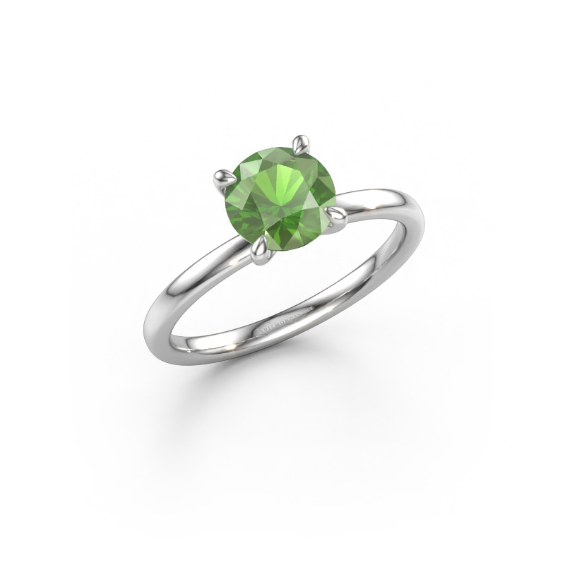 Afbeelding van Verlovingsring Crystal RND 1 950 platina Toermalijn groen 6.8 mm