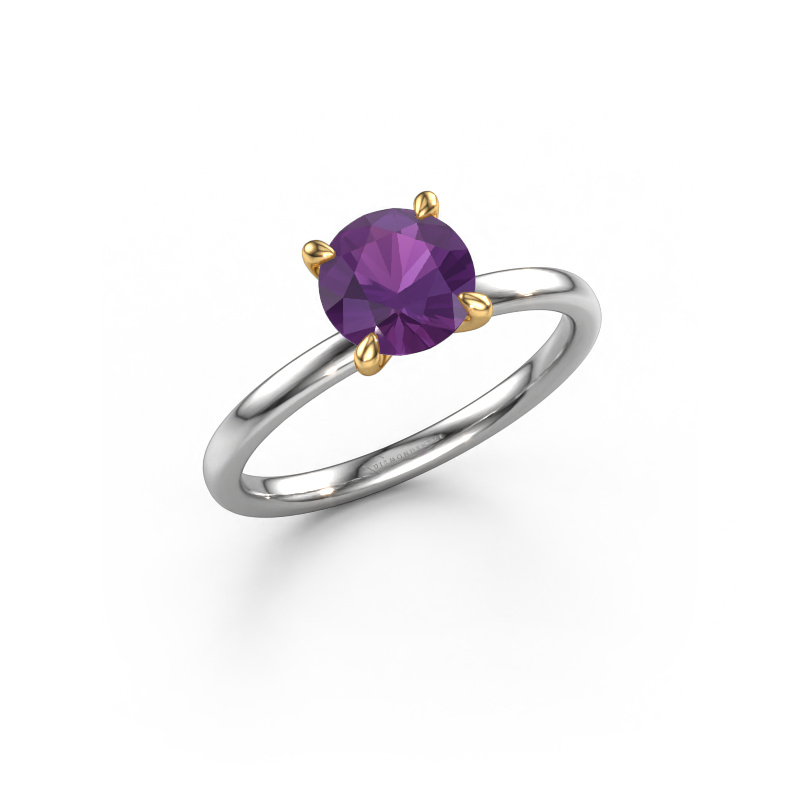 Bild von Verlobungsring Crystal RND 1 585 Weißgold Amethyst 6.8 mm