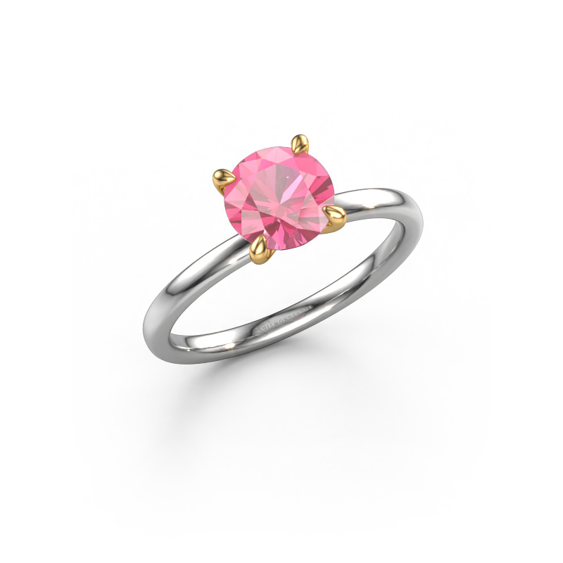 Bild von Verlobungsring Crystal RND 1 585 Weißgold Pink Saphir 6.8 mm