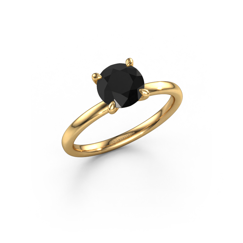Bild von Verlobungsring Crystal RND 1 585 Gold Schwarz Diamant 1.70 crt