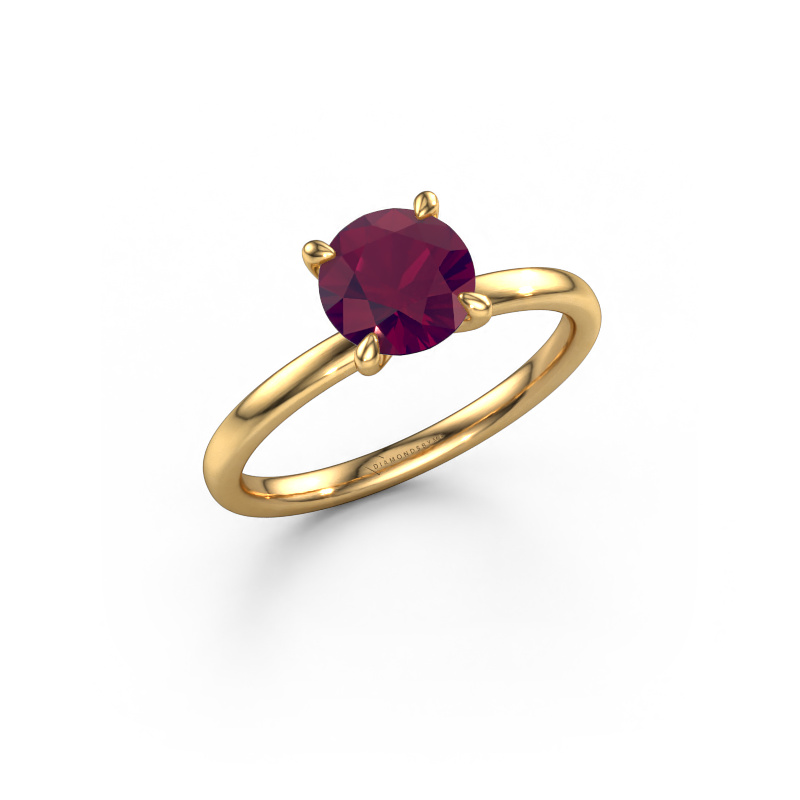 Image of Engagement ring Crystal RND 1 585 gold Rhodolite 6.8 mm