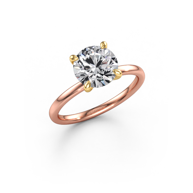 Afbeelding van Verlovingsring Crystal RND 1 585 rosé goud Lab-grown diamant 2.00 crt