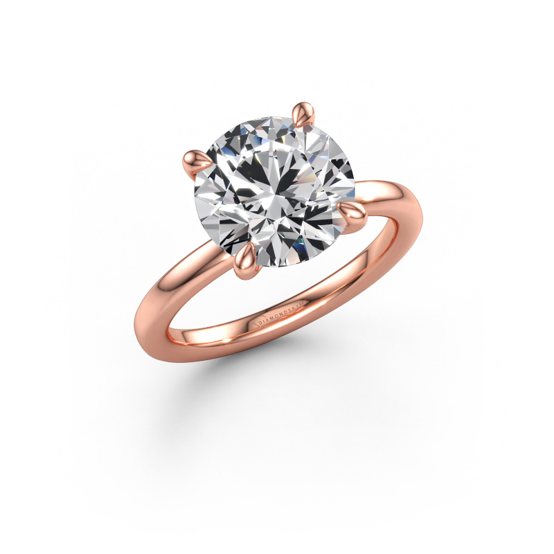 Immagine di Anello di fidanzamento Crystal RND 1 585 oro rosa Diamante lab grown 4.00 crt