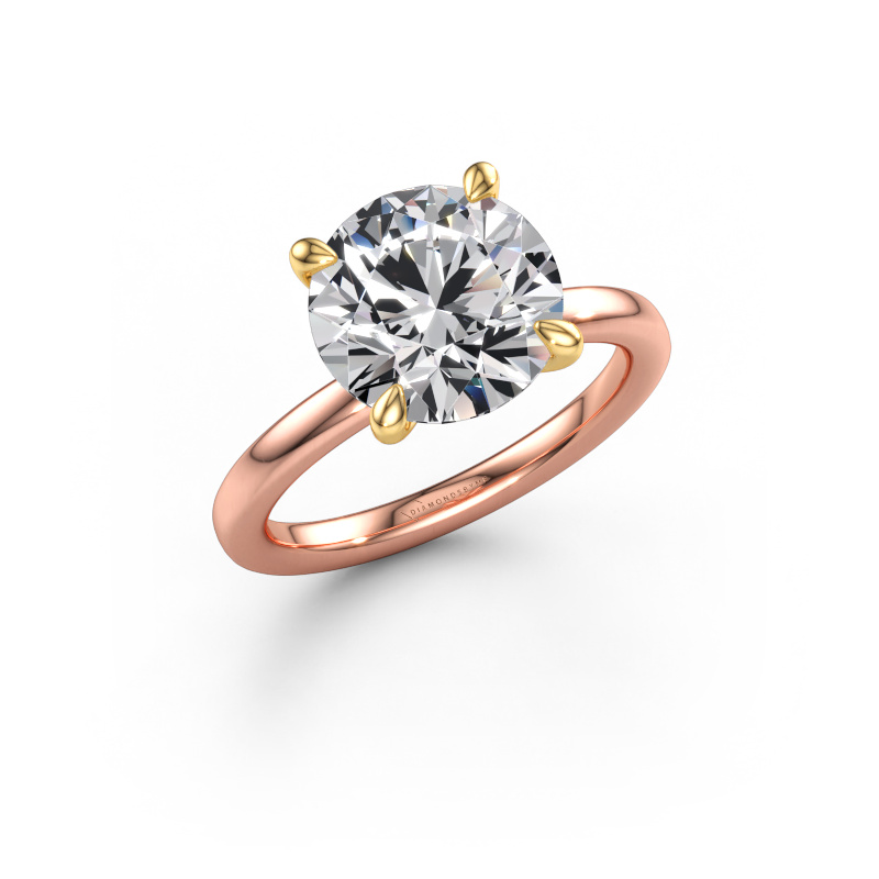 Afbeelding van Verlovingsring Crystal RND 1 585 rosé goud Lab-grown diamant 4.00 crt