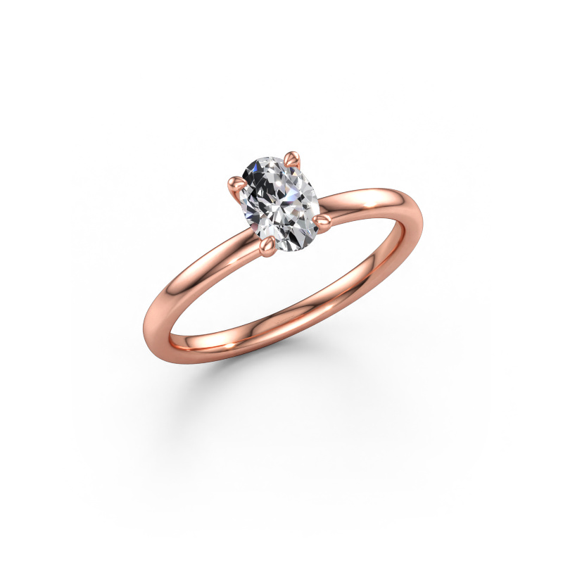 Immagine di Anello di fidanzamento Crystal OVL 1 585 oro rosa Diamante lab grown 0.60 crt