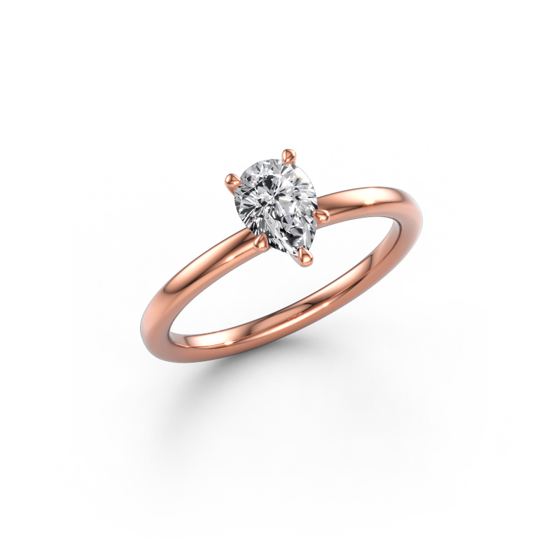 Immagine di Anello di fidanzamento Crystal PER 1 585 oro rosa Diamante 0.65 crt
