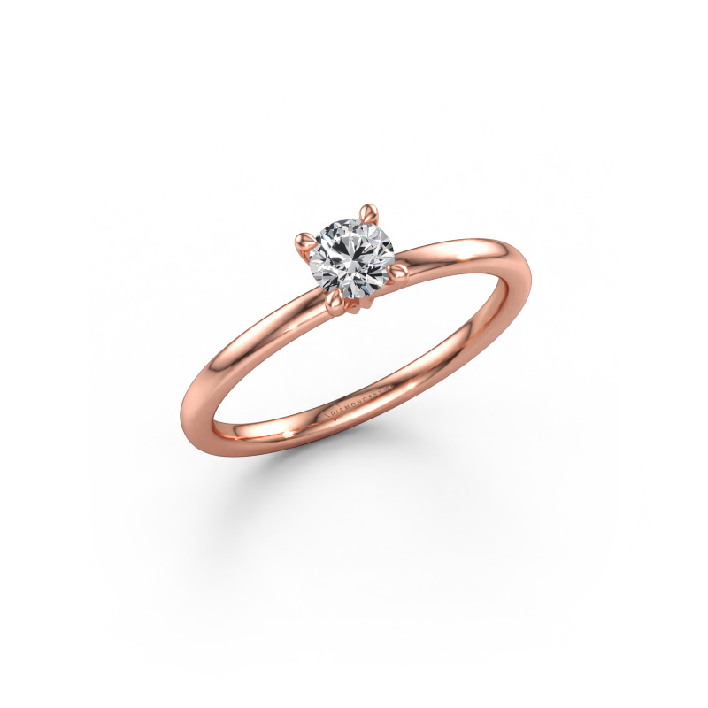 Immagine di Anello di fidanzamento Crystal RND 1 585 oro rosa Diamante 0.30 crt