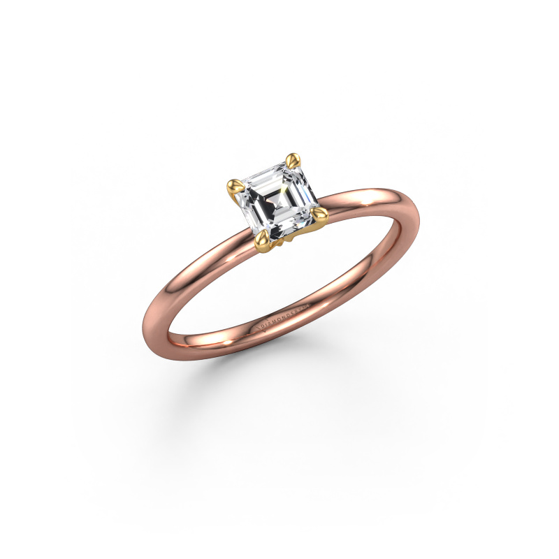 Image de Bague de fiançailles Crystal ASSC 1 585 or rose Diamant 0.50 crt