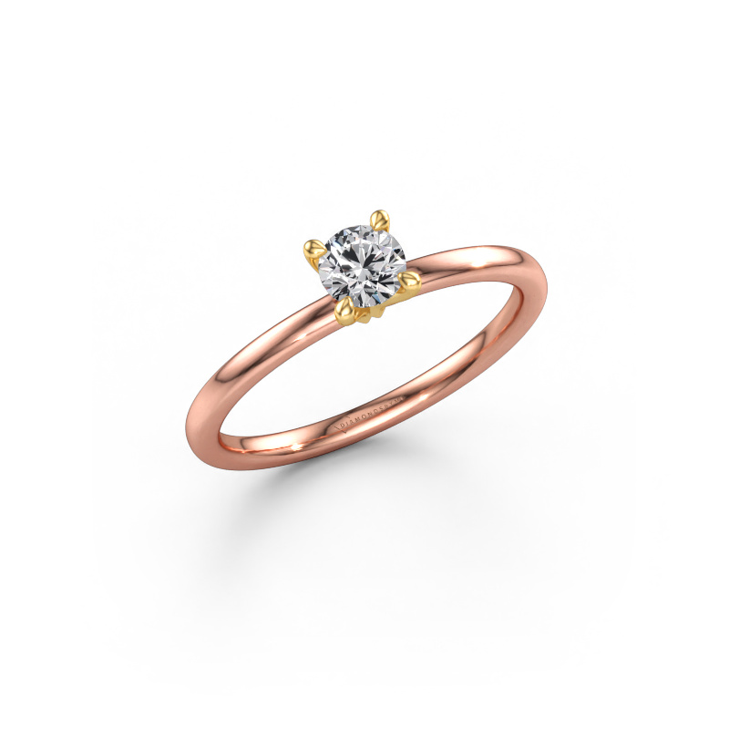 Afbeelding van Verlovingsring Crystal RND 1 585 rosé goud Diamant 0.30 crt
