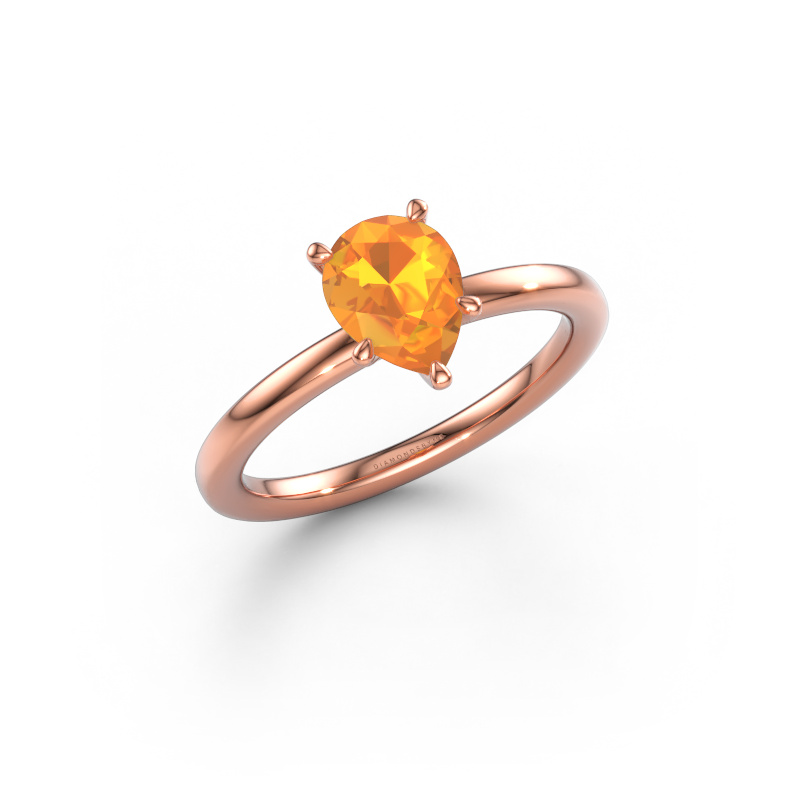 Immagine di Anello di fidanzamento Crystal PER 1 585 oro rosa Citrino 8x6 mm