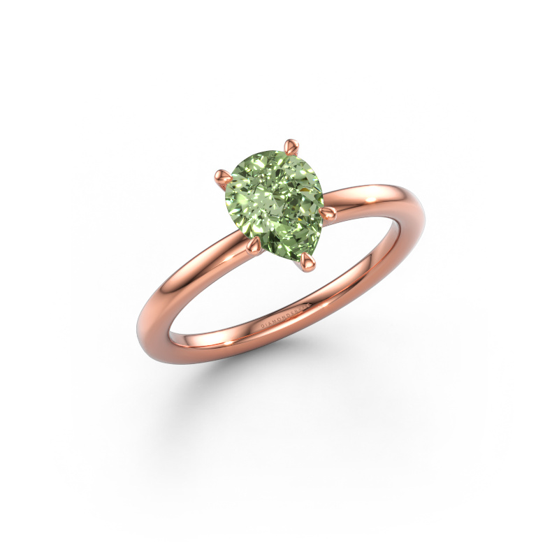 Bild av Förlovningsring Crystal PER 1 585 roséguld Grön labbodlad diamant 8x6 mm