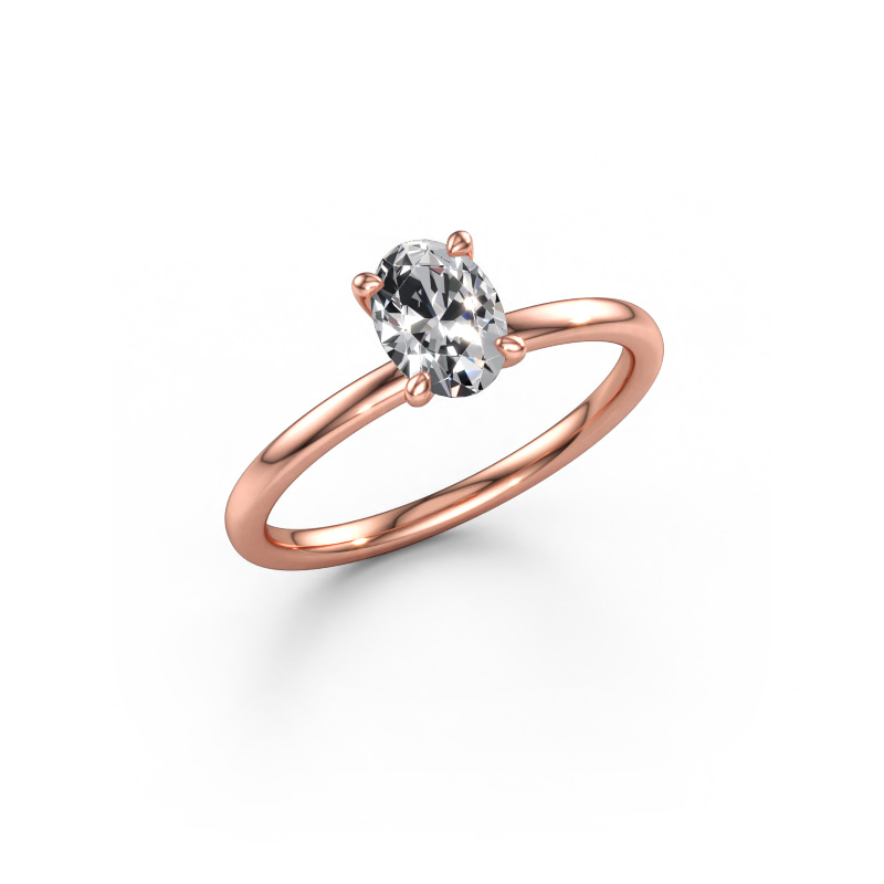 Immagine di Anello di fidanzamento Crystal OVL 1 585 oro rosa Diamante 0.70 crt