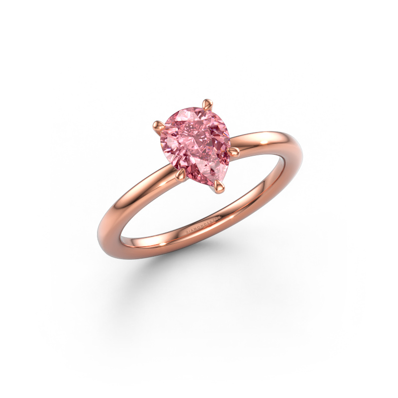 Image of Engagement ring Crystal PER 1 585 rose gold Pink lab grown diamond 8x6 mm