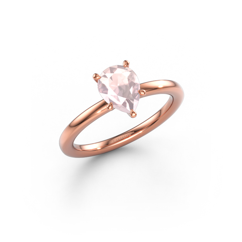 Immagine di Anello di fidanzamento Crystal PER 1 585 oro rosa Morganite champagne 8x6 mm