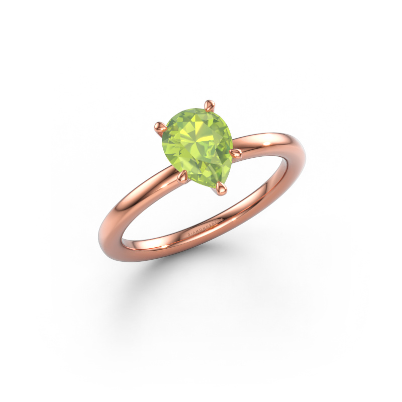 Immagine di Anello di fidanzamento Crystal PER 1 585 oro rosa Peridoto 8x6 mm