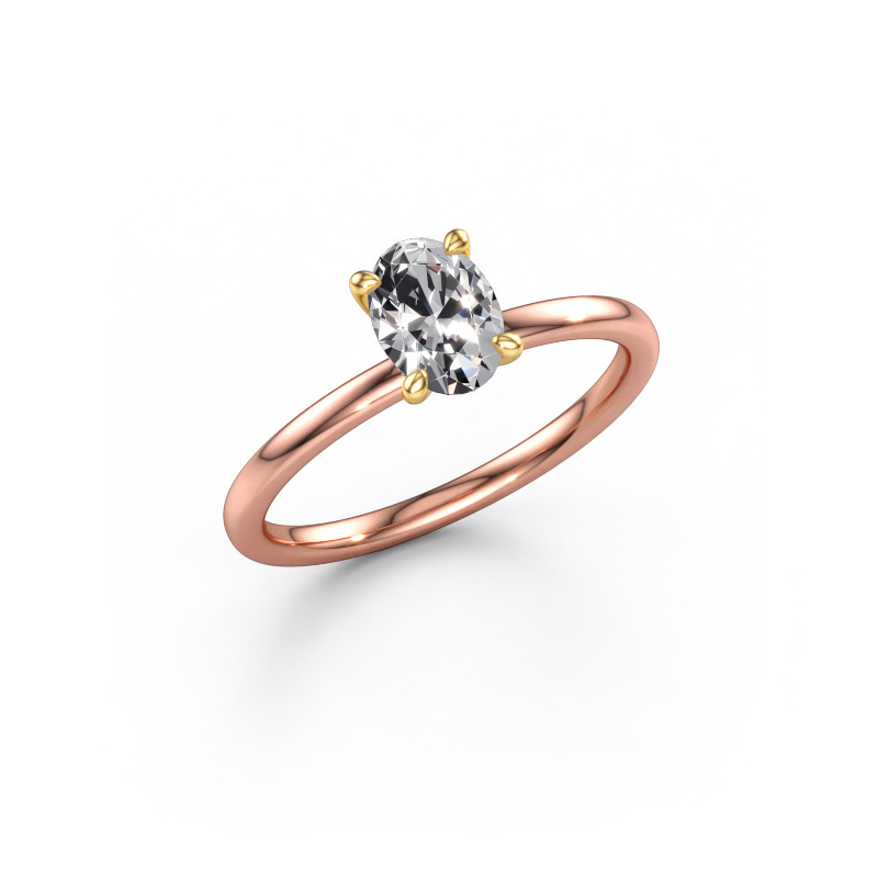 Afbeelding van Verlovingsring Crystal OVL 1 585 rosé goud Lab-grown diamant 0.70 crt