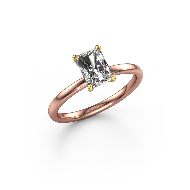 Image of Engagement ring Crystal RAD 1 585 rose gold Diamond 1.00 crt